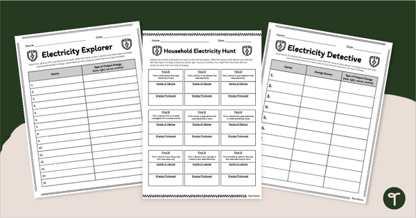 Go to Electricity Scavenger Hunt Activity Sheets teaching resource