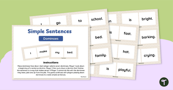 Go to Simple Sentence Dominoes Printable teaching resource