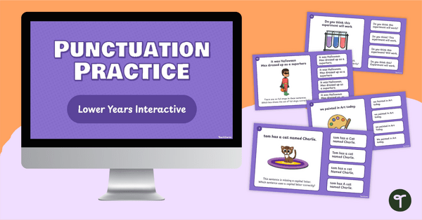Go to Punctuation Practice Interactive Activity (Lower Primary) teaching resource