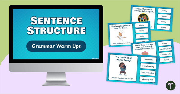 Go to Sentence Structure Practice Interactive Activity (Lower Years) teaching resource