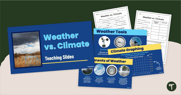 Go to Weather vs. Climate PowerPoint and Guided Notes teaching resource