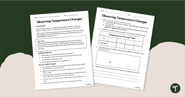 Go to Observing Temperature Changes - Moving Heat Experiment teaching resource