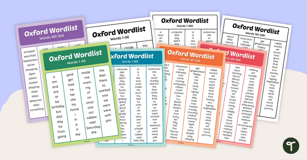 Go to Oxford Wordlist Mats - Words 1 to 354 teaching resource