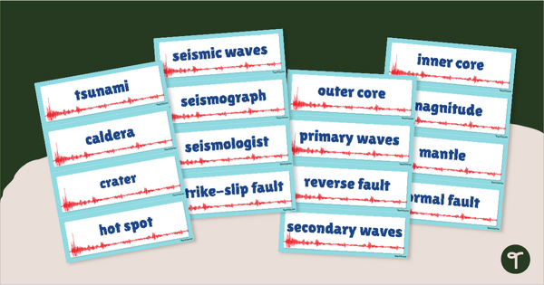 Go to Earthquake Vocabulary Word Wall teaching resource