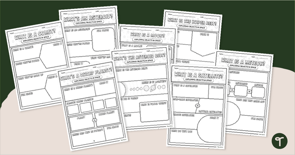 Go to Objects in Space Graphic Organiser Pack teaching resource