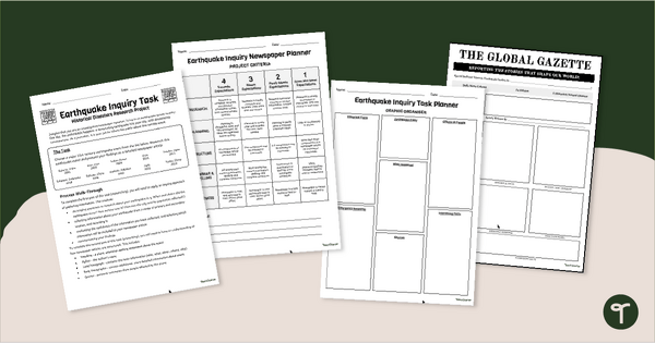 Go to Earthquake Inquiry Task – Newspaper Report teaching resource