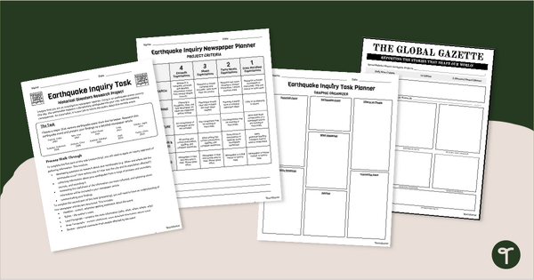 Go to Earthquake Inquiry Task - Newspaper Report teaching resource