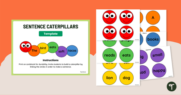 Go to Simple Sentence Building Activity - Caterpillar teaching resource