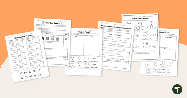 Go to Properties of Numbers Worksheet Pack teaching resource