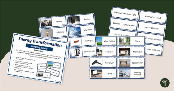 Go to Energy Transformation Game - Matching teaching resource