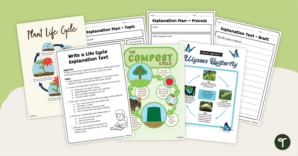 Go to Life Cycle Explanation Project Writing Scaffold Pack teaching resource
