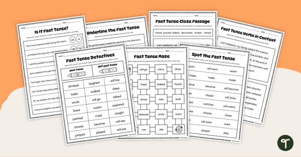 Go to Past Tense Verbs Worksheets teaching resource