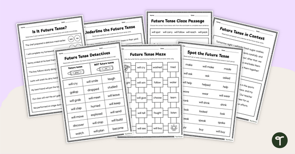 Go to Future Tense Worksheet Pack teaching resource
