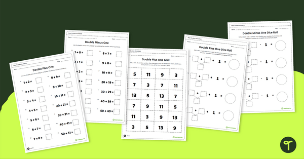 Go to Near Doubles Worksheet Pack teaching resource