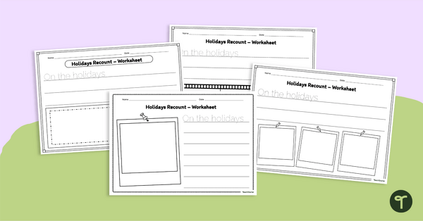 Go to Holiday Recount Worksheets teaching resource