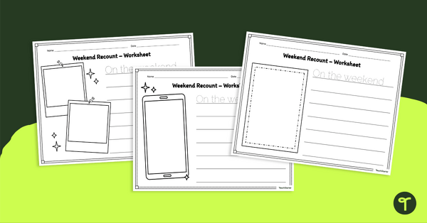Go to Weekend Recount Worksheets teaching resource