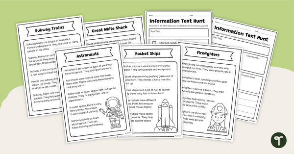 Go to Information Report Text Examples and Worksheet Pack teaching resource