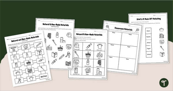 Go to Natural and Man-Made Materials Worksheets teaching resource