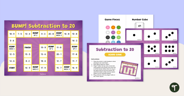 Go to Bump! – Subtraction to 20 Board Game teaching resource