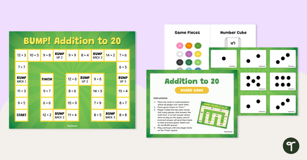 Go to Bump! Addition to 20 Game teaching resource