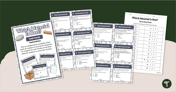 Go to Which Material is Best? Task Cards teaching resource