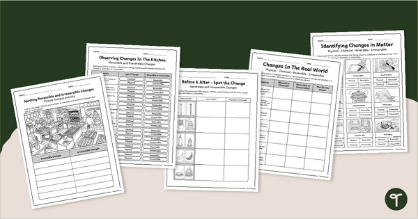 Go to Irreversible & Reversible Changes Worksheet Pack (5-6) teaching resource