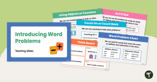 Go to Addition and Subtraction Word Problems - Year 1 Teaching Slides teaching resource