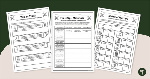 Go to Material Properties Worksheets (4-5) teaching resource