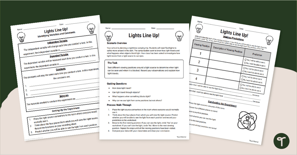 Exploring How Light Travels Experiment teaching resource