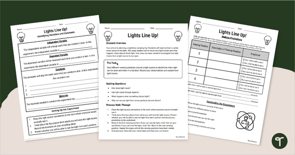 Go to Exploring How Light Travels Experiment teaching resource