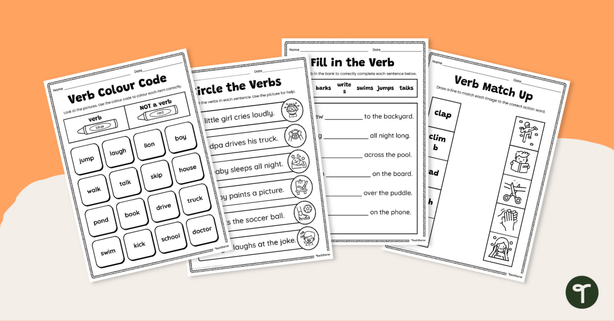 Verb Worksheet Pack teaching resource