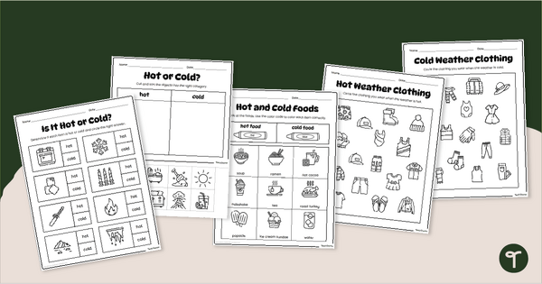 Go to Hot and Cold Worksheets teaching resource