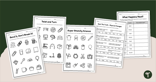 Go to Bend, Twist, or Stretch Worksheet Pack teaching resource