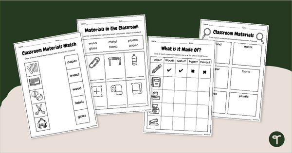 Go to Materials in the Classroom Worksheets teaching resource