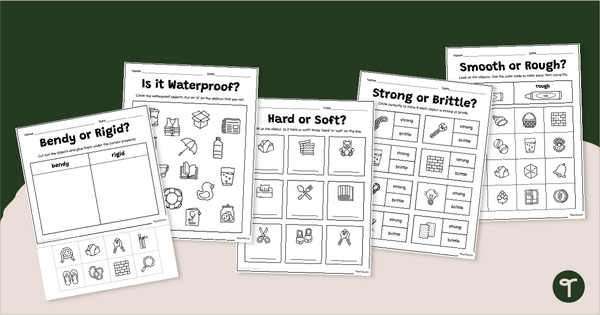 Go to Observable Properties of Materials Worksheets teaching resource