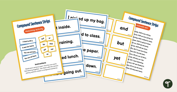 Go to Compound Sentence Strip Activity teaching resource