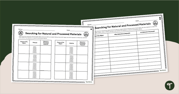 Go to Searching For Natural and Processed Materials Activity teaching resource