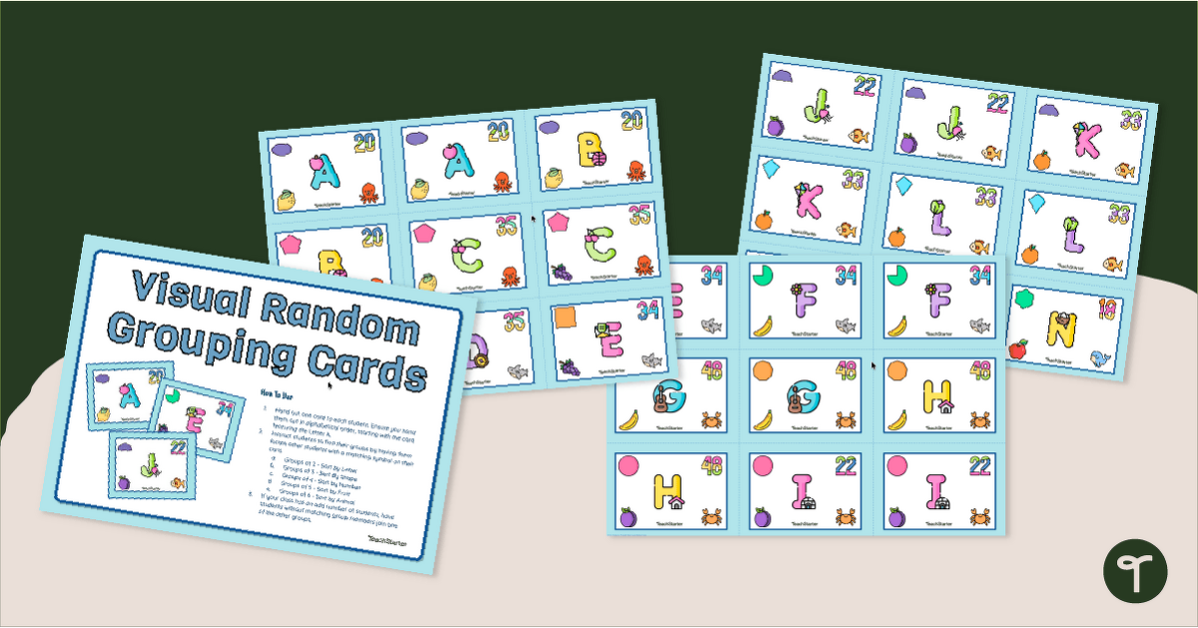 Visual Random Student Grouping Cards teaching resource