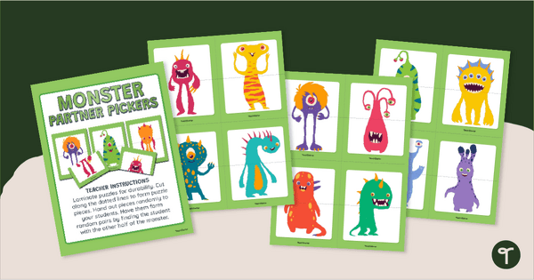 Go to Monster Partner Picker Cards (K-2) teaching resource