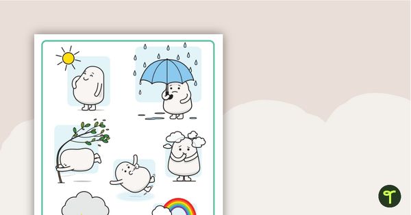 Weather-Themed How Are You Feeling? Poster and Flashcards teaching resource