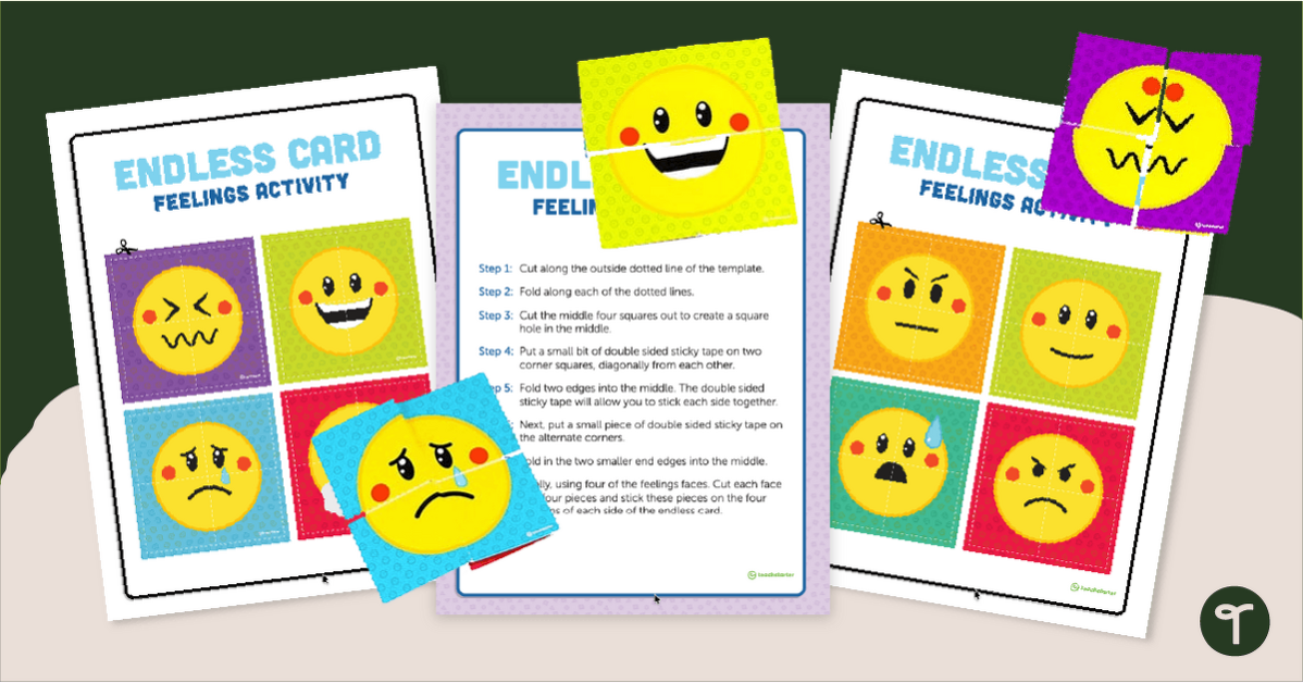 Feelings Endless Card Template teaching resource