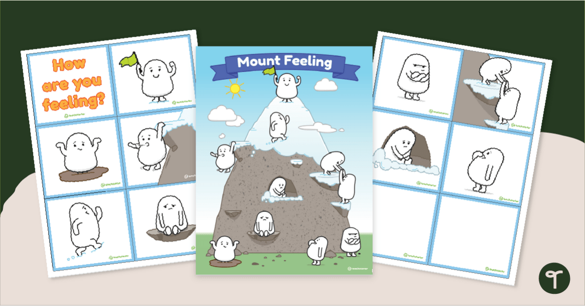 Mount Feeling - Feelings Poster and Flashcards teaching resource