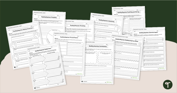 Go to Reading Response Templates - Complete Journal teaching resource