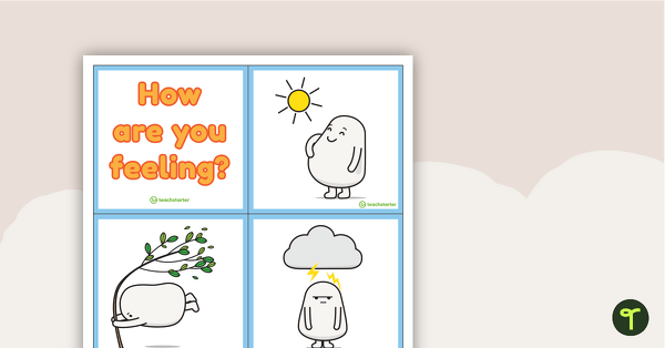 Weather Feelings - How Are You Feeling? Poster and Flashcards teaching resource