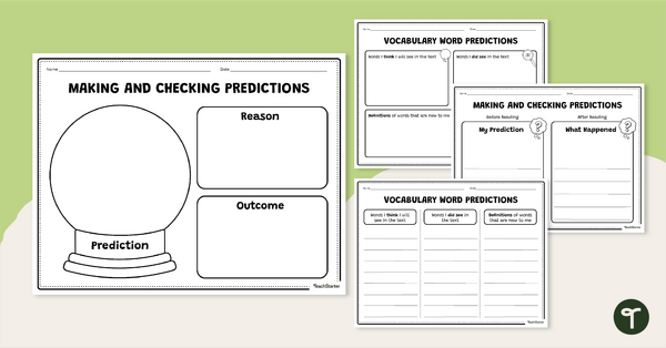 Go to Making and Checking Prediction Graphic Organiser Pack teaching resource