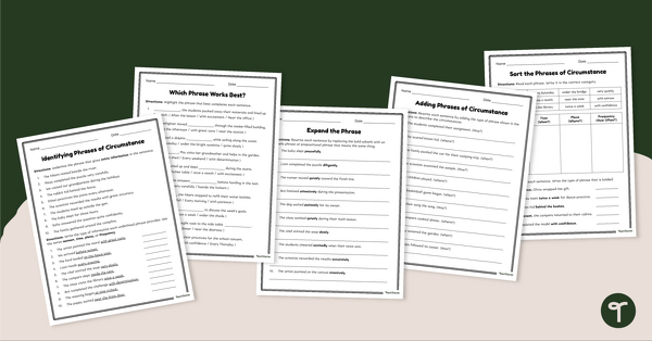 Go to Propositional Phrase as an Adverb Worksheets teaching resource