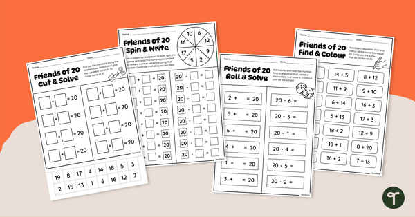 Go to Friends of 20 Worksheet Pack teaching resource