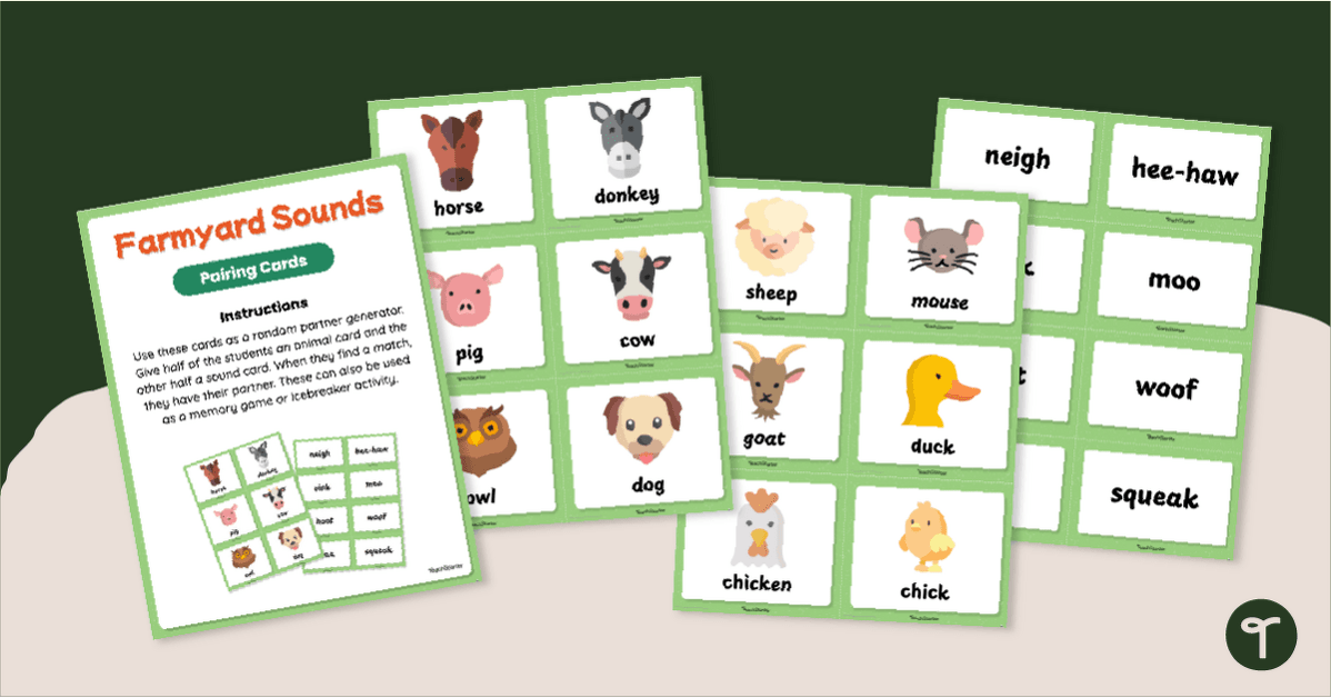 Animal Sounds Pairing Cards teaching resource