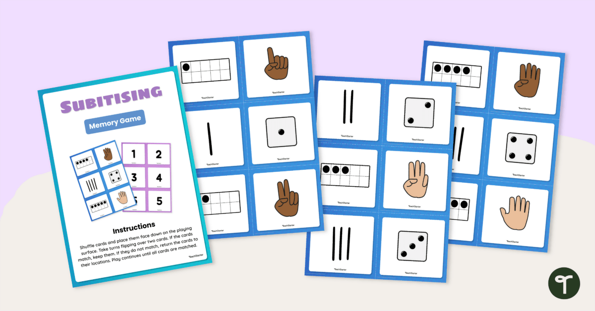 1-5 Subitising Cards — Memory Game teaching resource