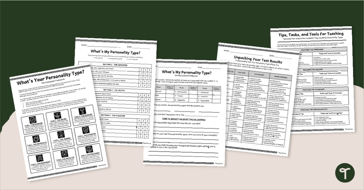 Enneagram Personality Test Pack teaching resource